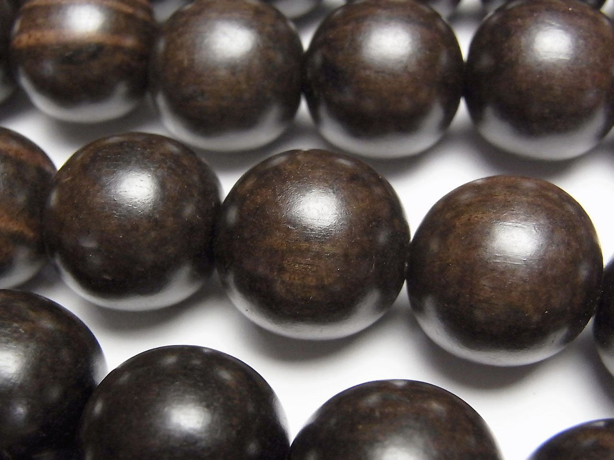 Ebony Wood Semi Round 20mm half or 1strand beads (aprx.15inch/36cm)