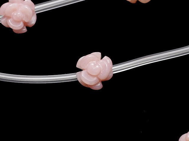 Pink Opal Rose 8 mm half or 1 strand (Approx 12 pcs)