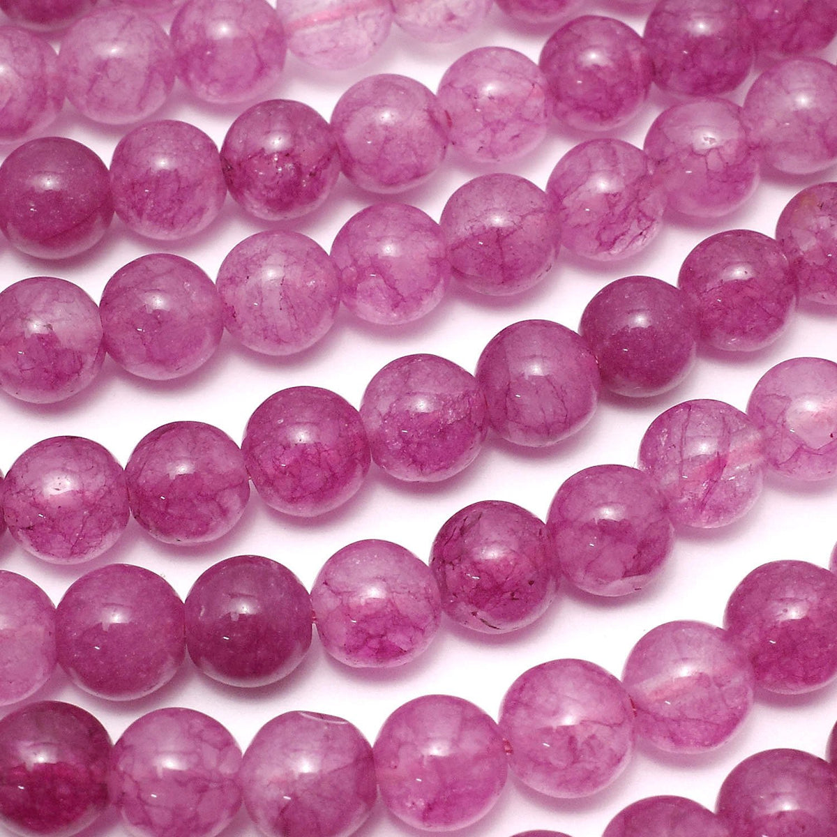 Jade ronde couleur violet-rouge perles 6 mm 1 fil (env. 15 pouces/36 cm)