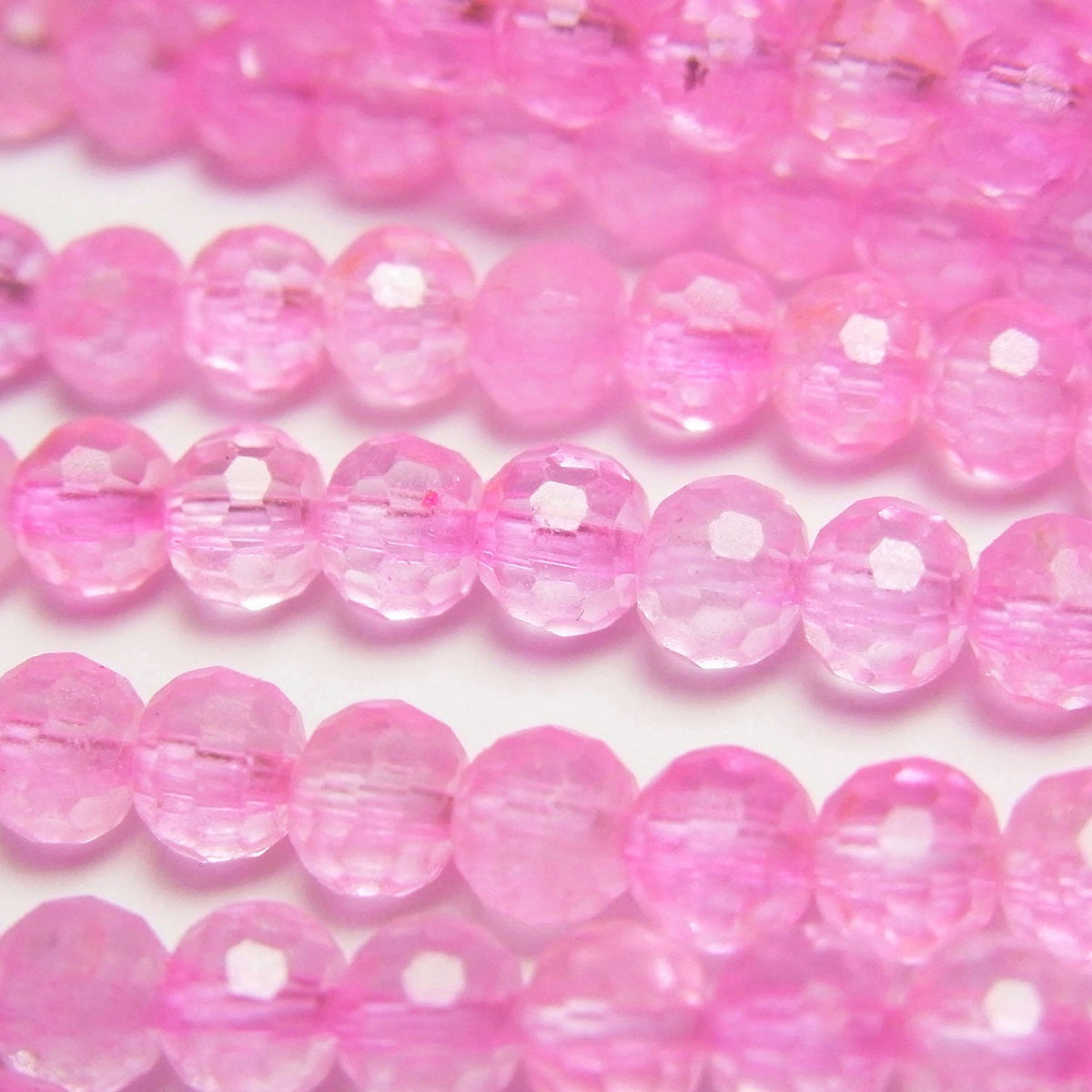 High Quality! Pink Topaz AA++ 128 Faceted Round 5mm 1strand beads (approx. 15 inches/36 cm)
