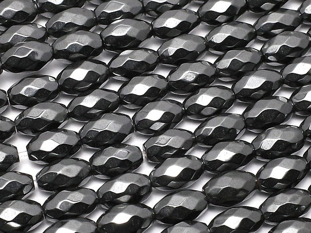 Magnetic! Hematite Faceted Rice 8x5x5mm 1strand beads (aprx.15inch/36cm)