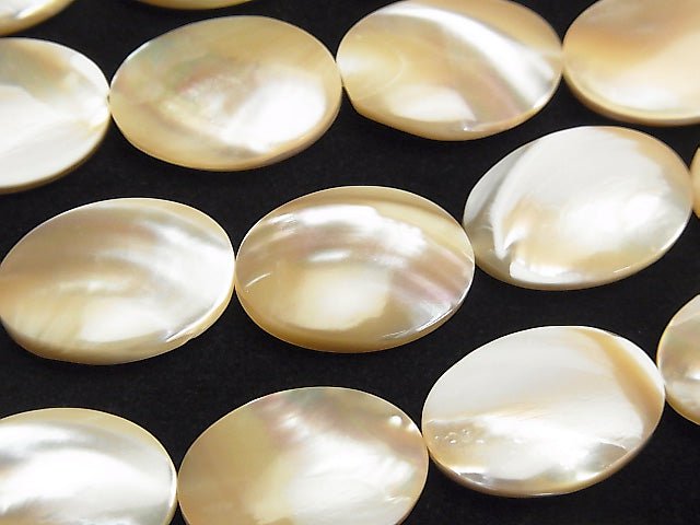Perlmutt MOP Beige Oval 18x13mm 1Strang Perlen (ca. 15 Zoll / 36 cm)