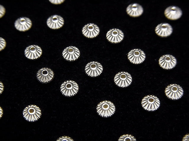 Silver925 Line Carved Rondelle 3.3mm 20pcs