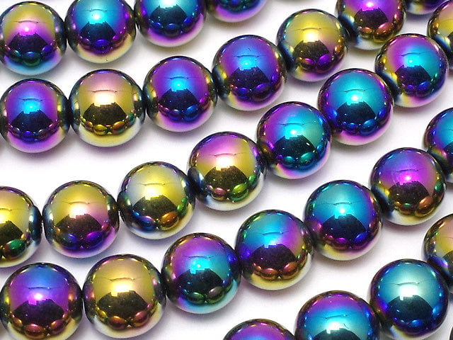 Hematite Round 8mm Metallic coating 1strand beads (aprx.15inch/38cm)