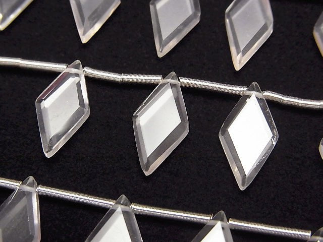 High Quality Rose Quartz AAA Diamond Shape 14x7mm 1strand (8pcs)