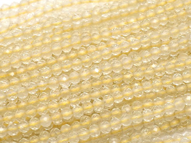 High Quality! Lemon Quartz AA++ Faceted Round 2mm 1strand beads (aprx.15inch/36cm)