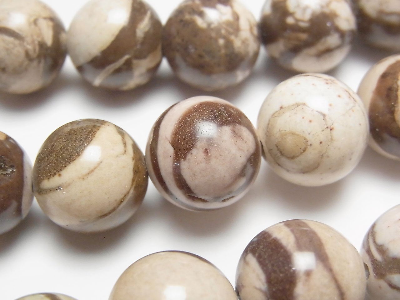 卡布奇諾碧玉圓珠 14mm 半串或 1 串珠子 (約14英寸/35公分)