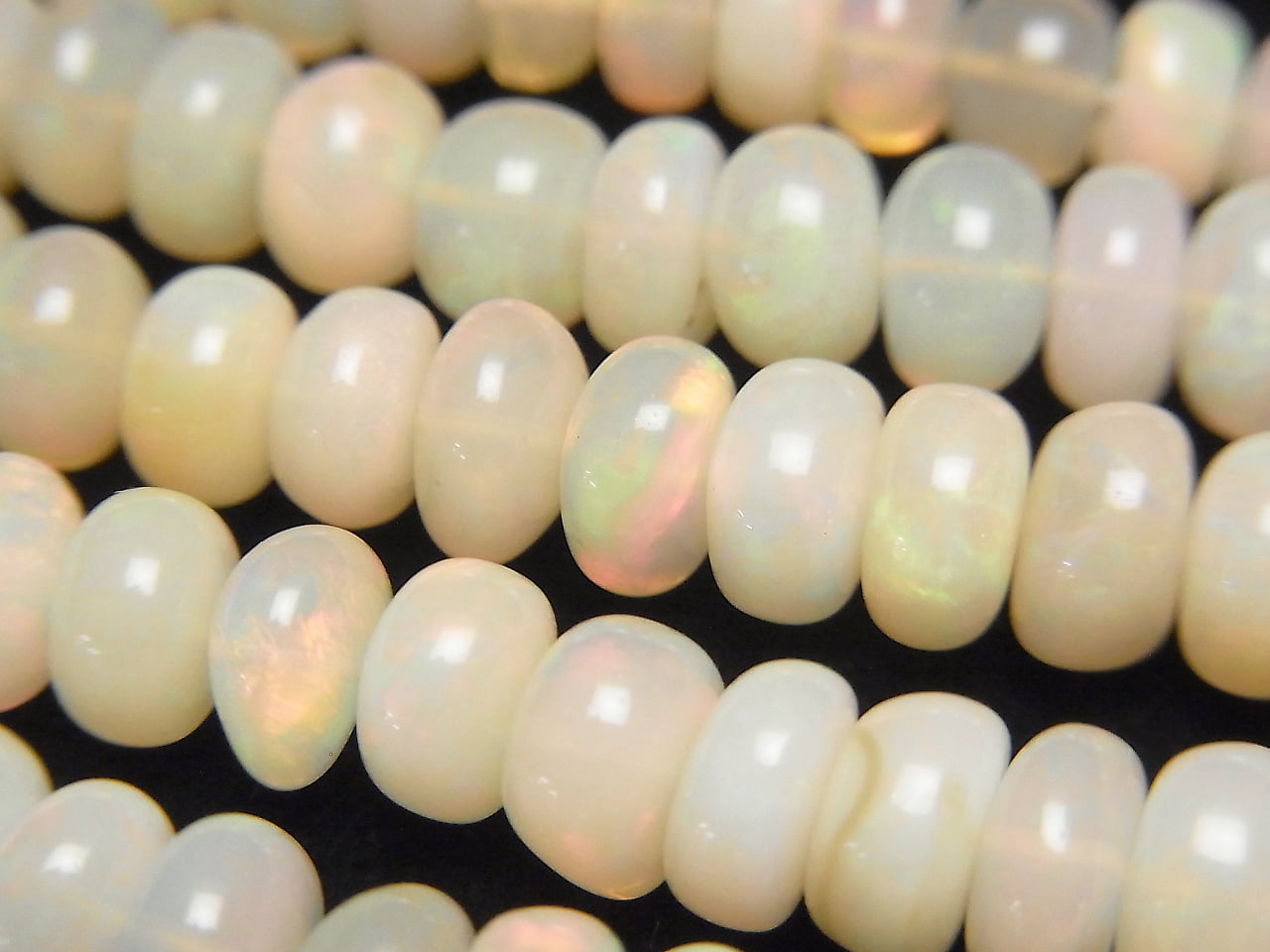 Ethiopian Opal AA++ Rondelle half or 1strand beads (aprx.21inch / 53cm)