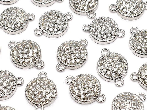 Metal Parts Joint Parts Coin 11 x 8 mm Silver Color (with CZ) 1 pc $1.79