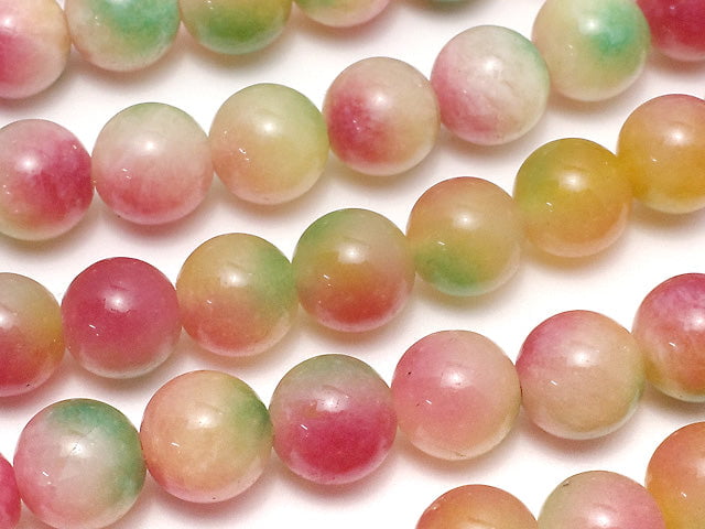 Red & Green Jade Round 8mm 1strand beads (aprx.15inch / 36cm)
