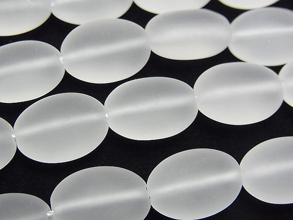 Frosted Quartz  Oval 14x10x6mm half or 1strand beads (aprx.15inch/37cm)