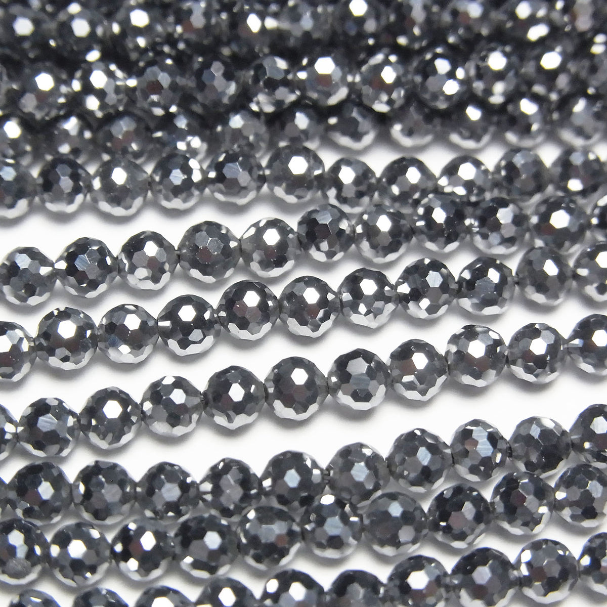 Haute qualité ! 2pcs 8,79 $ ! Perles Terahertz rondes à 128 facettes 3 mm 1 fil (environ 15 pouces/36 cm)