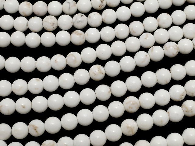 Magnesite Round 4mm 1strand beads (aprx.15inch/37cm)