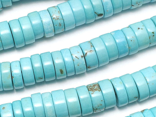 Magnesite Turquoise Rondelle (Tube ,Disc) 8x8x2mm 1strand beads (aprx.15inch/38cm)