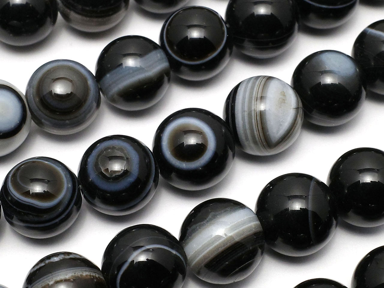 西藏瑪瑙(眼石瑪瑙)圓珠 10mm 1串珠子 (約15英吋/36公分)