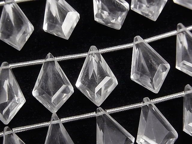 高品質水晶 AAA 不規則鑽石切割 17x10mm 1串珠子 (10顆)