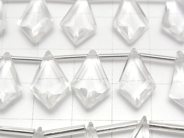 高品質水晶 AAA 不規則鑽石切割 17x10mm 1串珠子 (10顆)