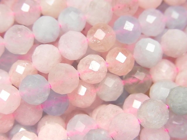High Quality! Beryl Mix (Multicolor Aquamarine) AA 64Faceted Round 6mm half or 1strand beads (aprx.15inch / 37cm)