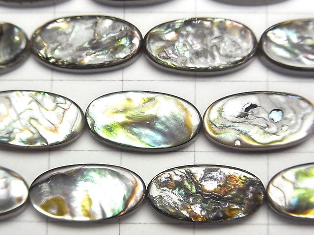 Abalone-Schalen Oval 16x8mm halb oder 1Strang Perlen (ca. 15 Zoll / 37 cm)