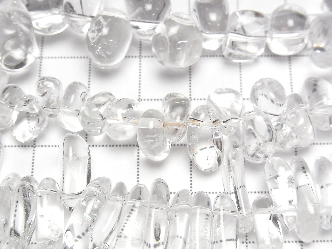 Crystal Quartz AAA- Chips (Small Nugget) Top Side Drilled Hole 1strand beads (aprx.15inch/38cm)