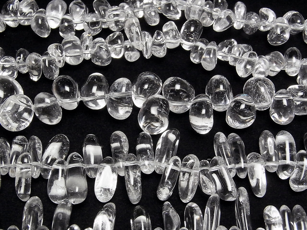 Crystal Quartz AAA- Chips (Small Nugget) Top Side Drilled Hole 1strand beads (aprx.15inch/38cm)