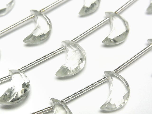 高品質綠紫水晶 AAA 彎月形 12x8mm 半串或單串珠子 (6顆)