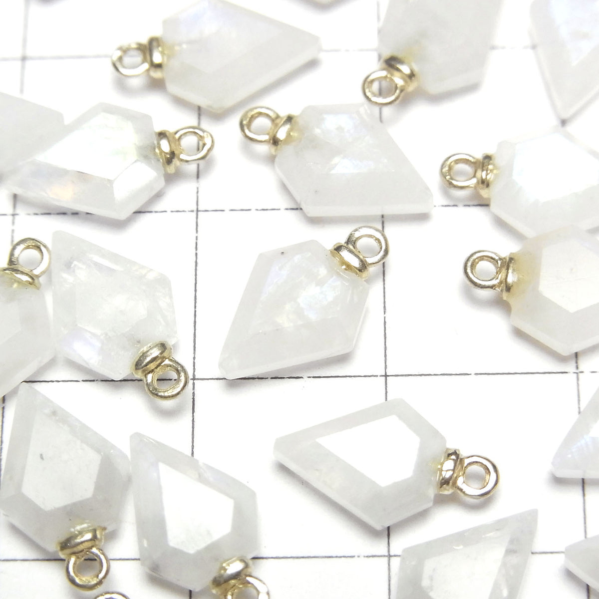 Rainbow Moonstone Arrows Head 9x7mm Charms (2pcs)