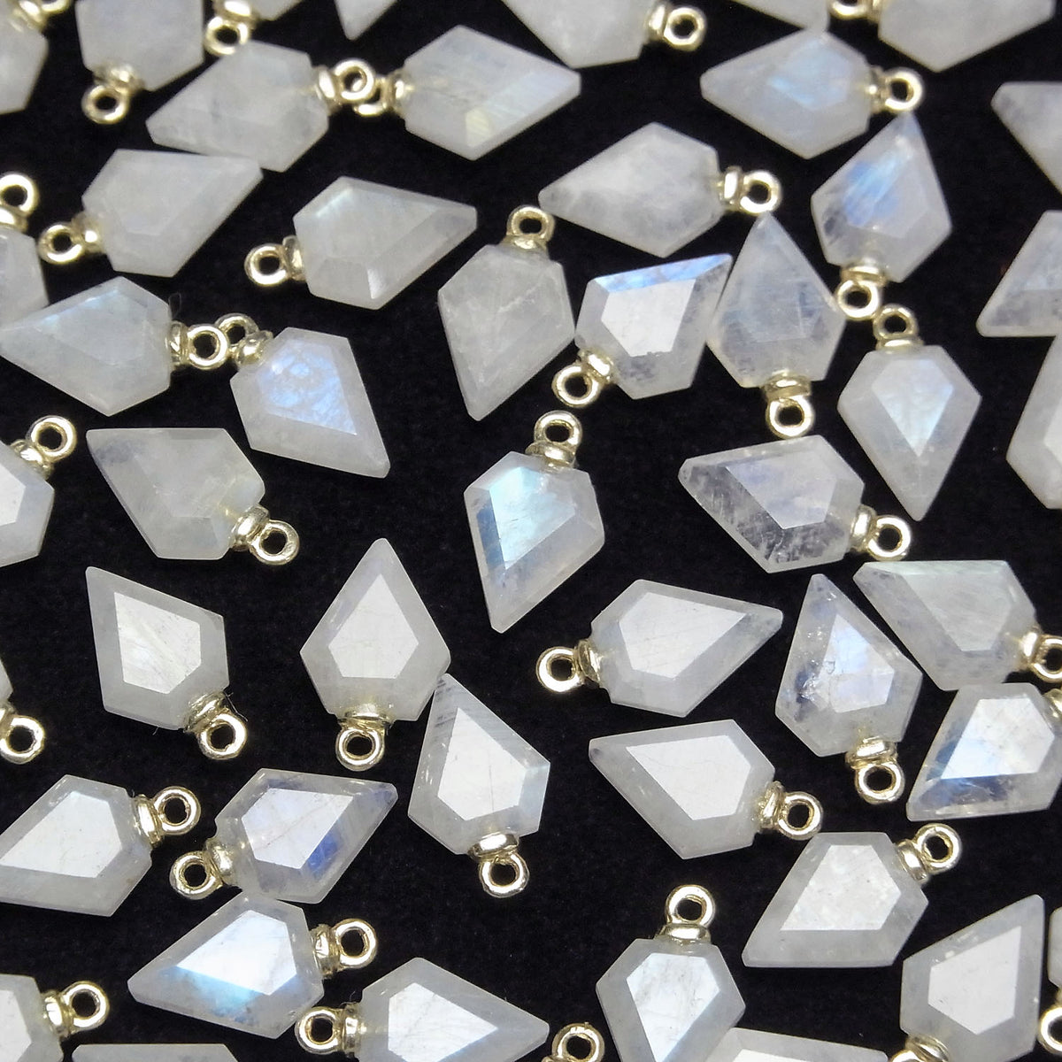 Rainbow Moonstone Arrows Head 9x7mm Charms (2pcs)