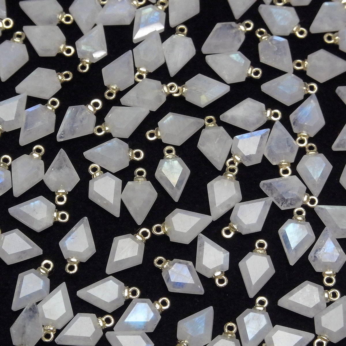 Rainbow Moonstone Arrows Head 9x7mm Charms (2pcs)