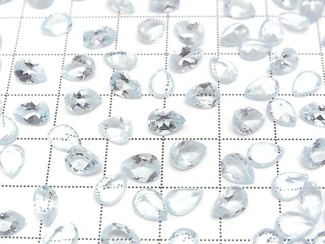 Hochwertig! Himmelblauer Topas AAA loser Stein Tropfenform facettiert 7x5mm 5 Stück