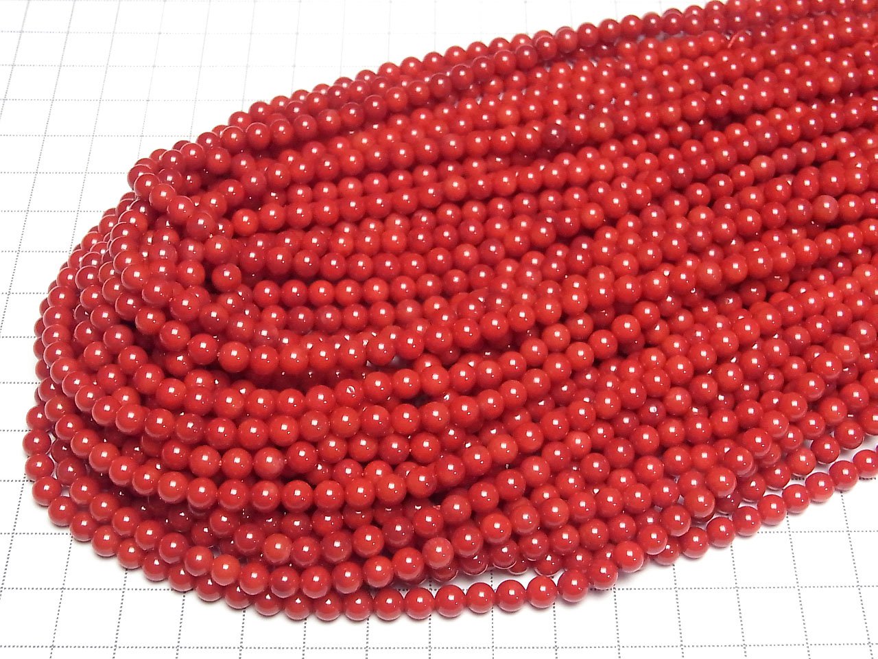 Red Coral (Dyed) Round 5mm 1strand beads (approx. 15 inches/37 cm)