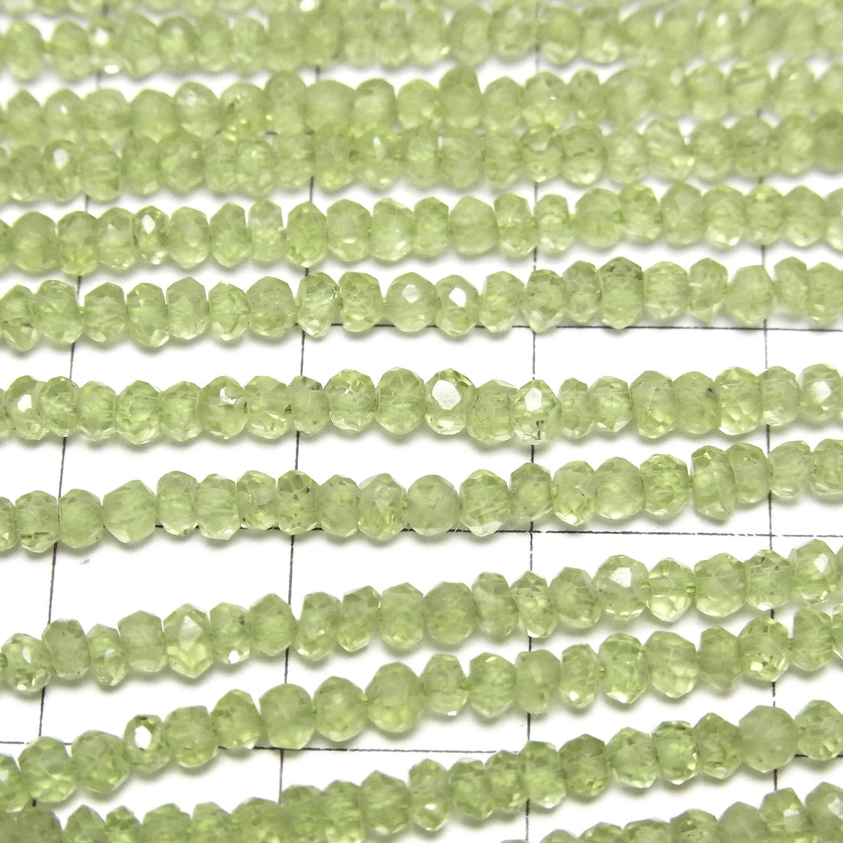 High Quality Peridot AAA--AA++ Faceted Button Rondelle 1strand beads (aprx.13inch/32cm)