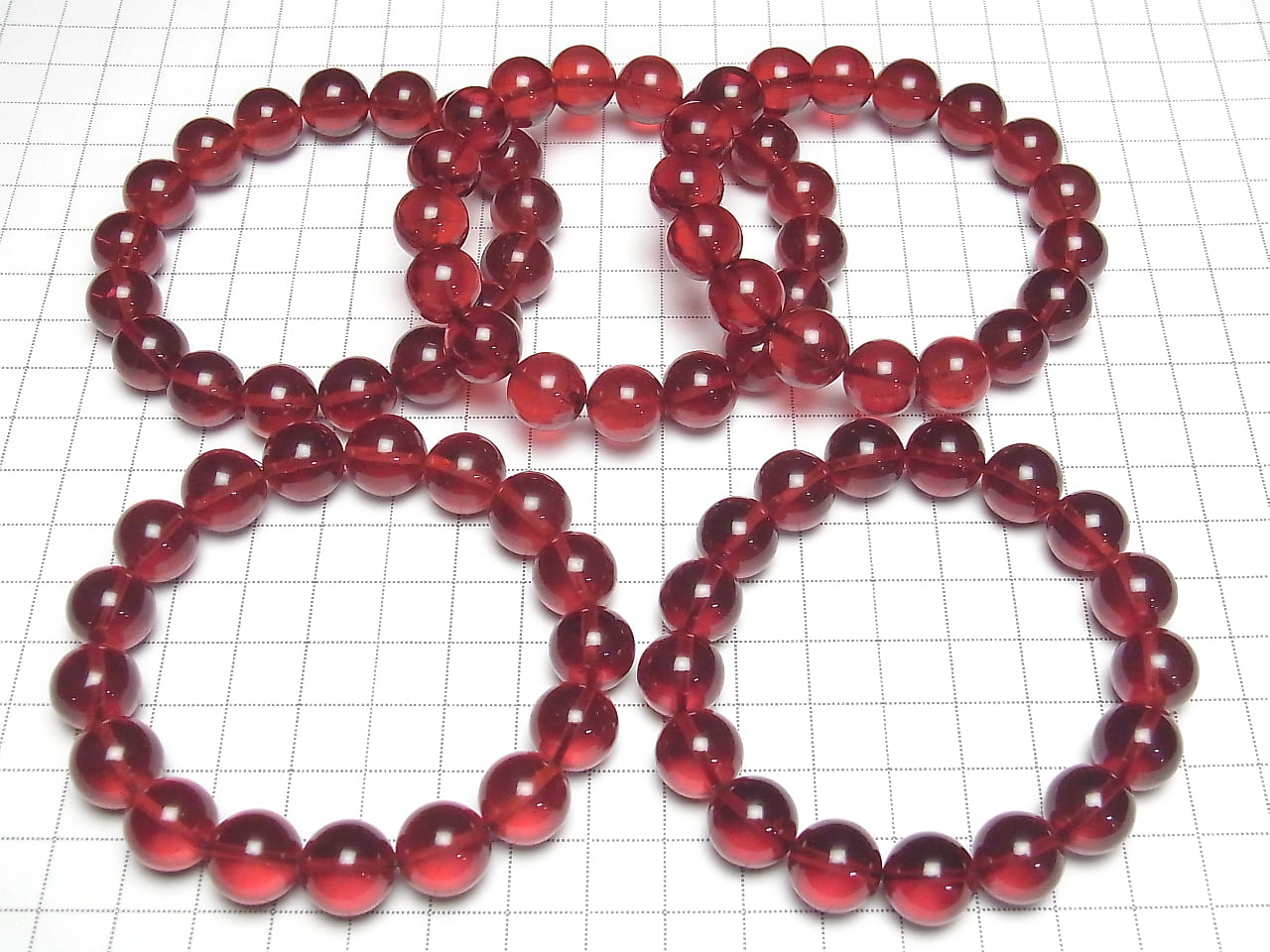 Red Amber Round 12mm Bracelet