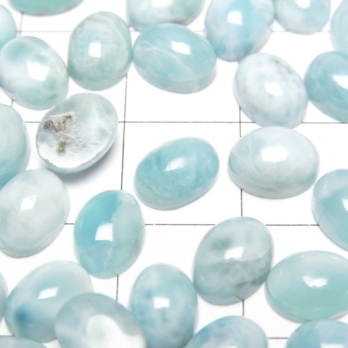 拉利瑪海紋石 AA 級 橢圓蛋面 8x6mm 5顆