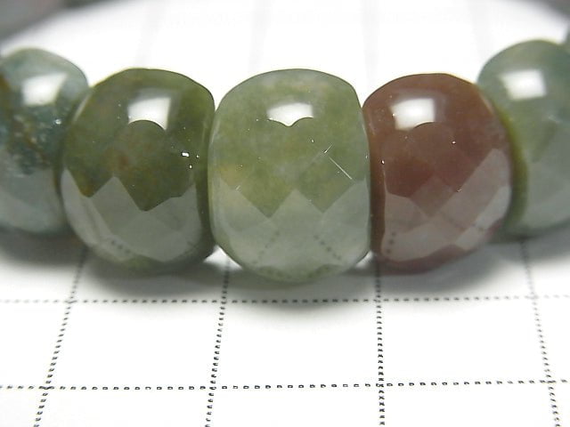 Moosachat 2 Löcher Facettiert Oval 14x9x8mm 1 Strang Perlen (Armband)
