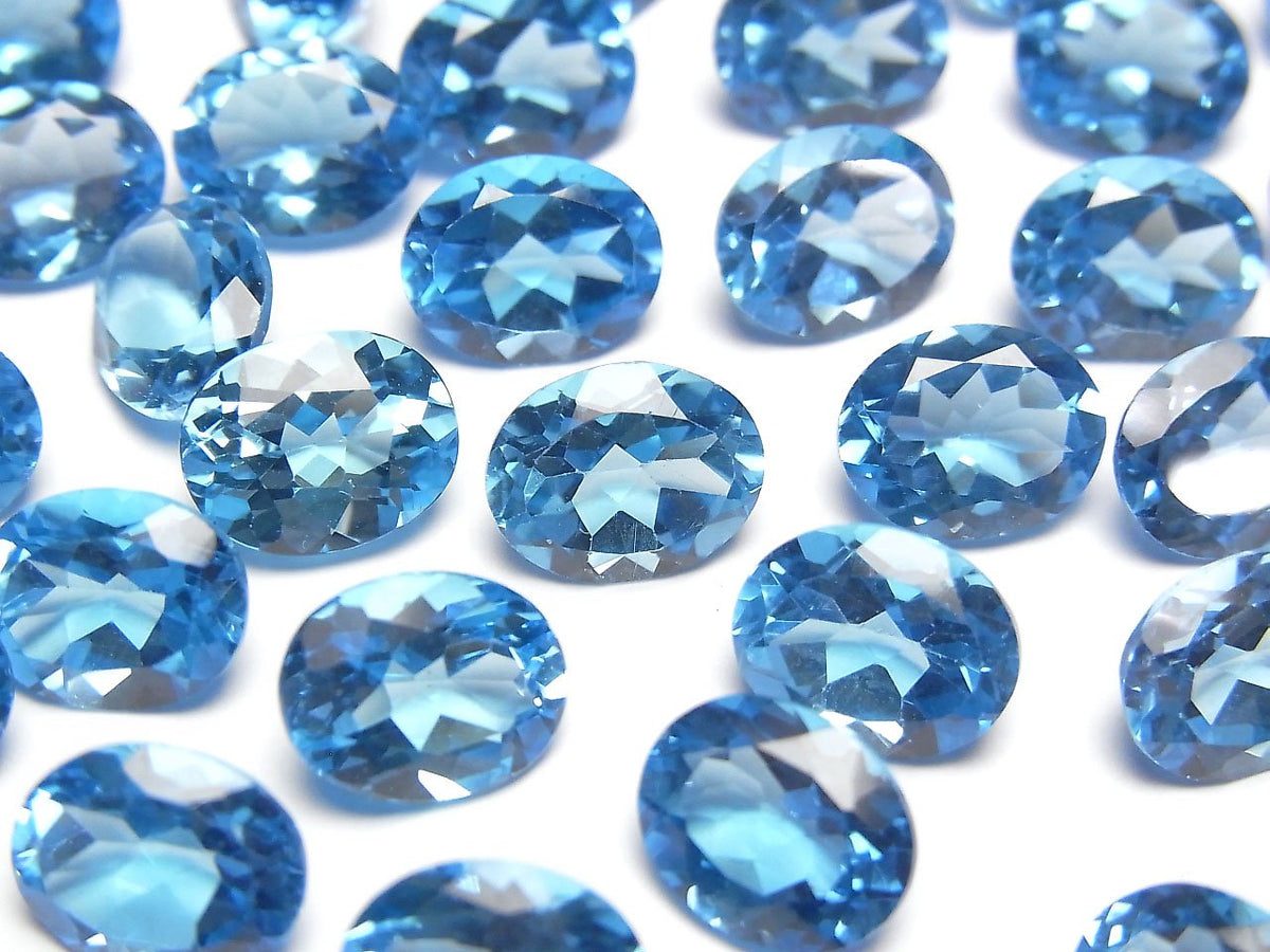 High Quality Swiss Blue Topaz AAA Loose stone Oval Faceted 10x8mm 1pc