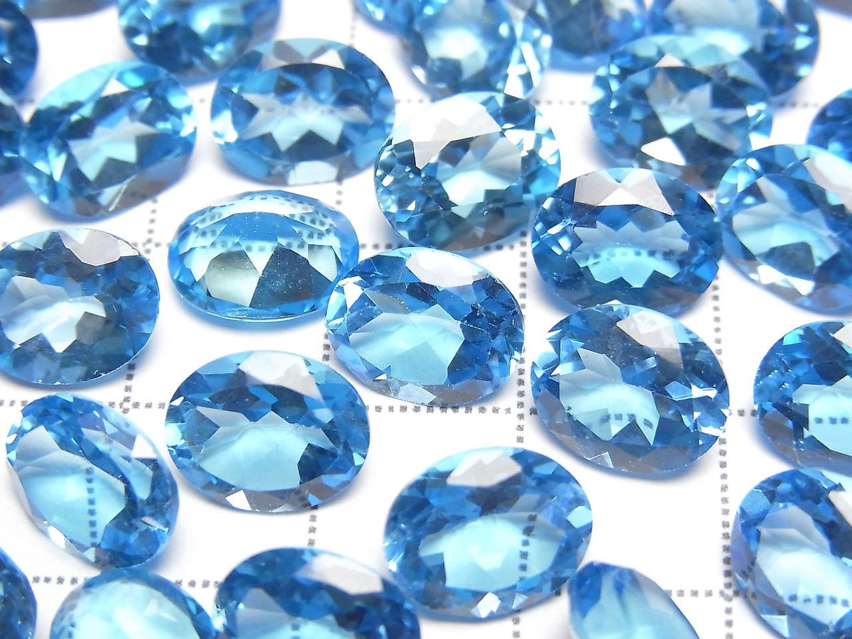 High Quality Swiss Blue Topaz AAA Loose stone Oval Faceted 10x8mm 1pc