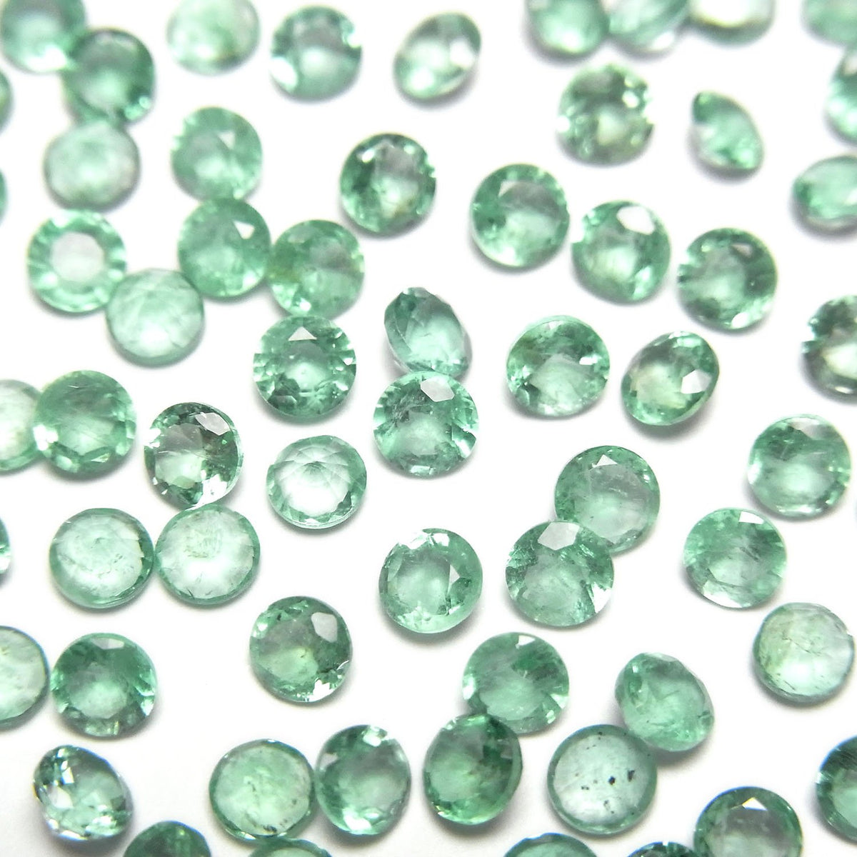 高品質祖母綠 AAA - 裸石 圓形刻面 3x3mm 2顆