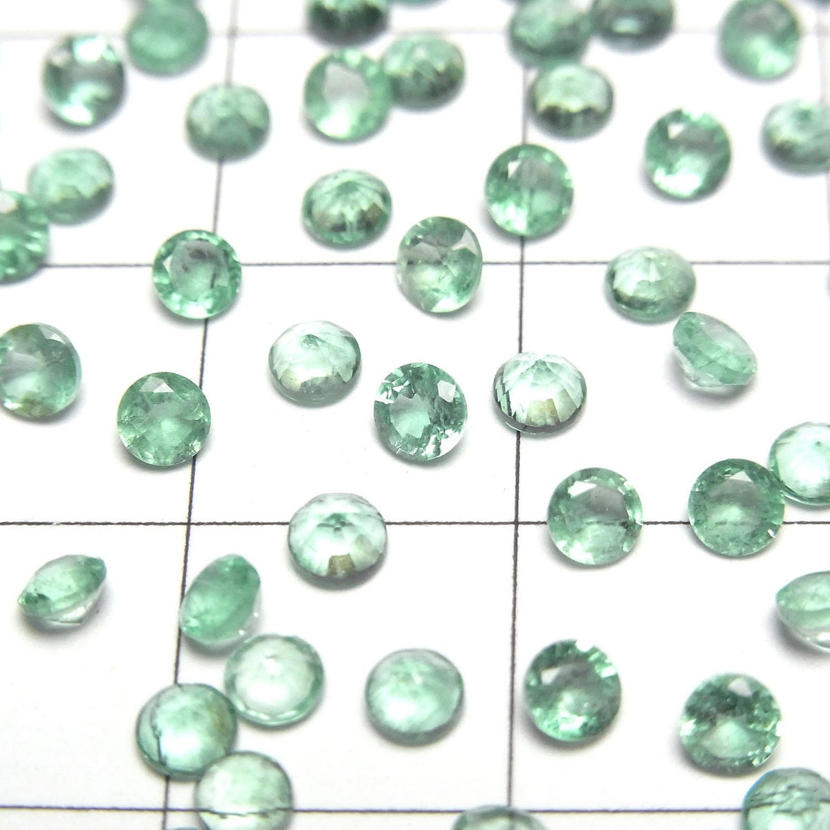 高品質祖母綠 AAA - 裸石 圓形刻面 3x3mm 2顆