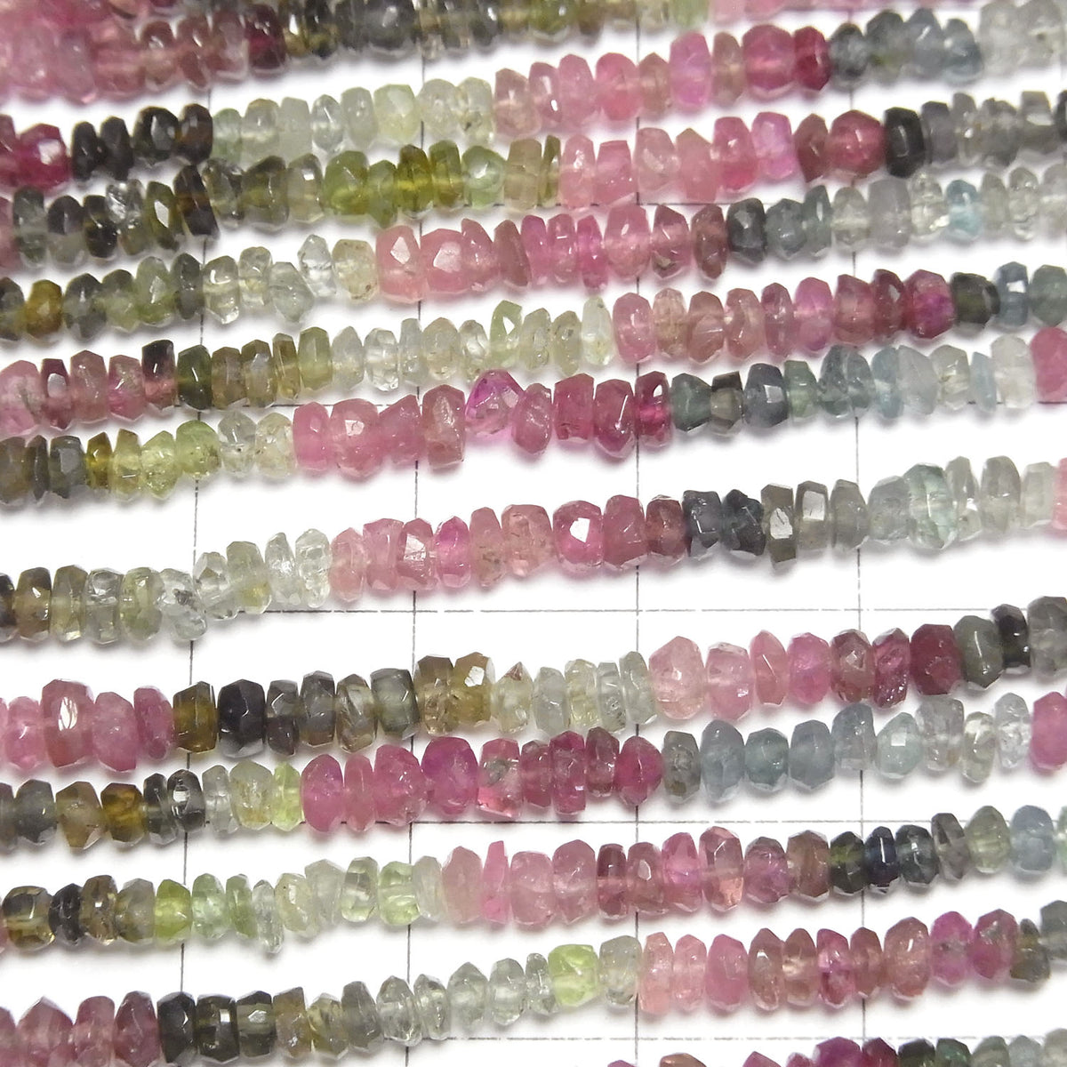 1strand $19.99 Multicolor Tourmaline AA++ Faceted Button Rondelle 1strand beads (aprx.13inch / 33cm)
