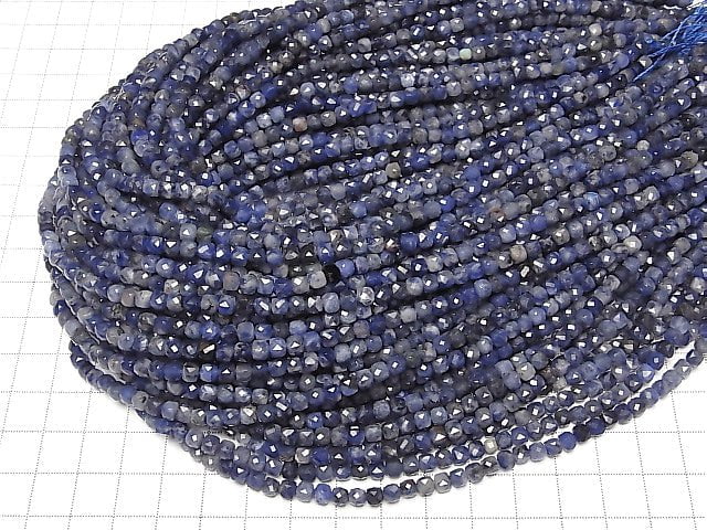 Hochwertig! Sodalith AA++ Würfelform 4x4x4mm 1 Strang Perlen (ca. 15 Zoll/37 cm)