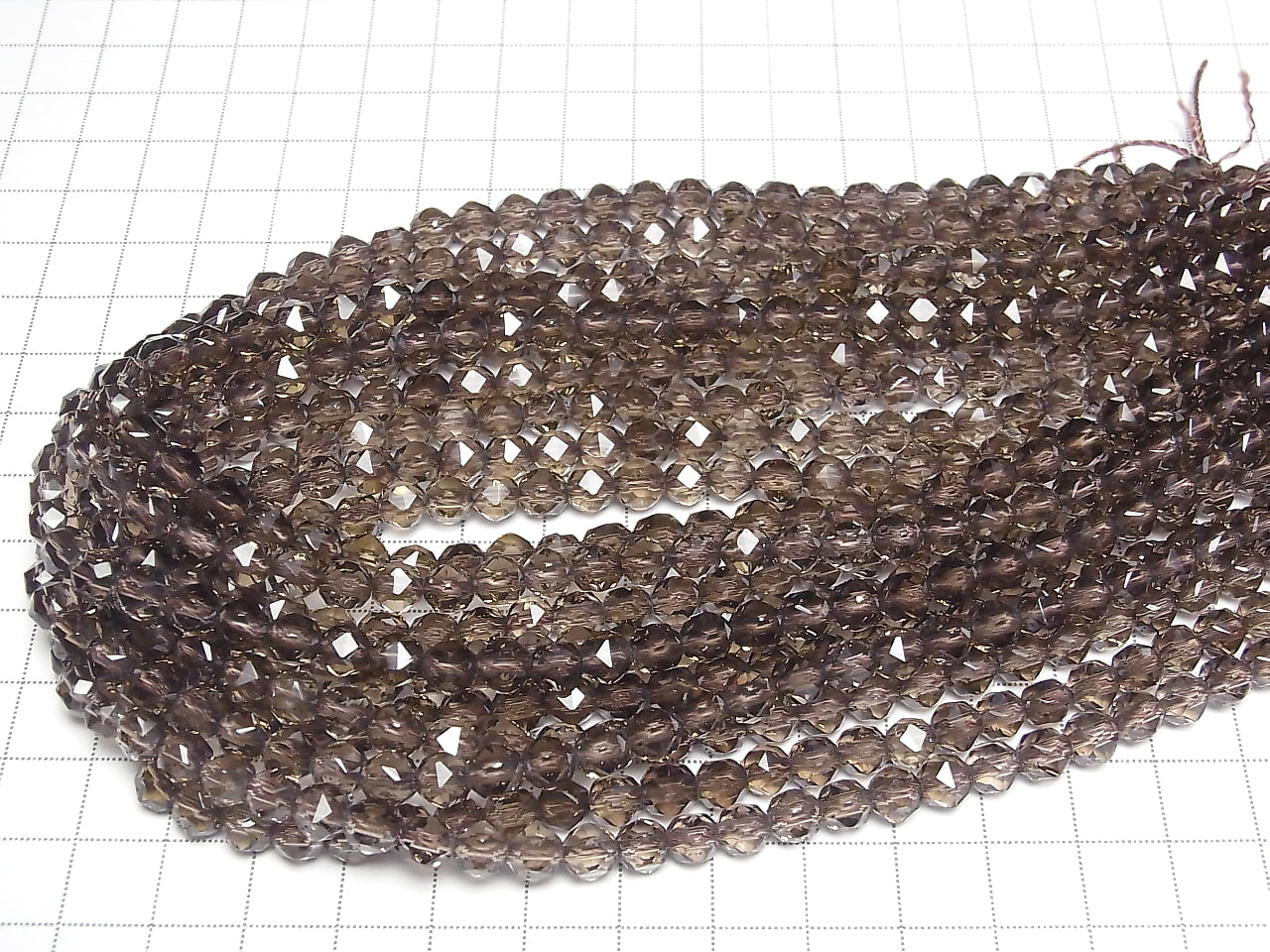 Hochwertig! Rauchquarz AAA Stern facettiert rund 6mm 1/4 oder 1Strang Perlen (ca. 15 Zoll / 38 cm)