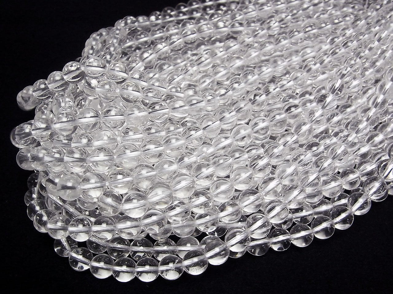 Quartz de glace de l'Himalaya AAA-AAA- Perles rondes 8mm demi ou 1 fil (environ 15 pouces / 38cm)