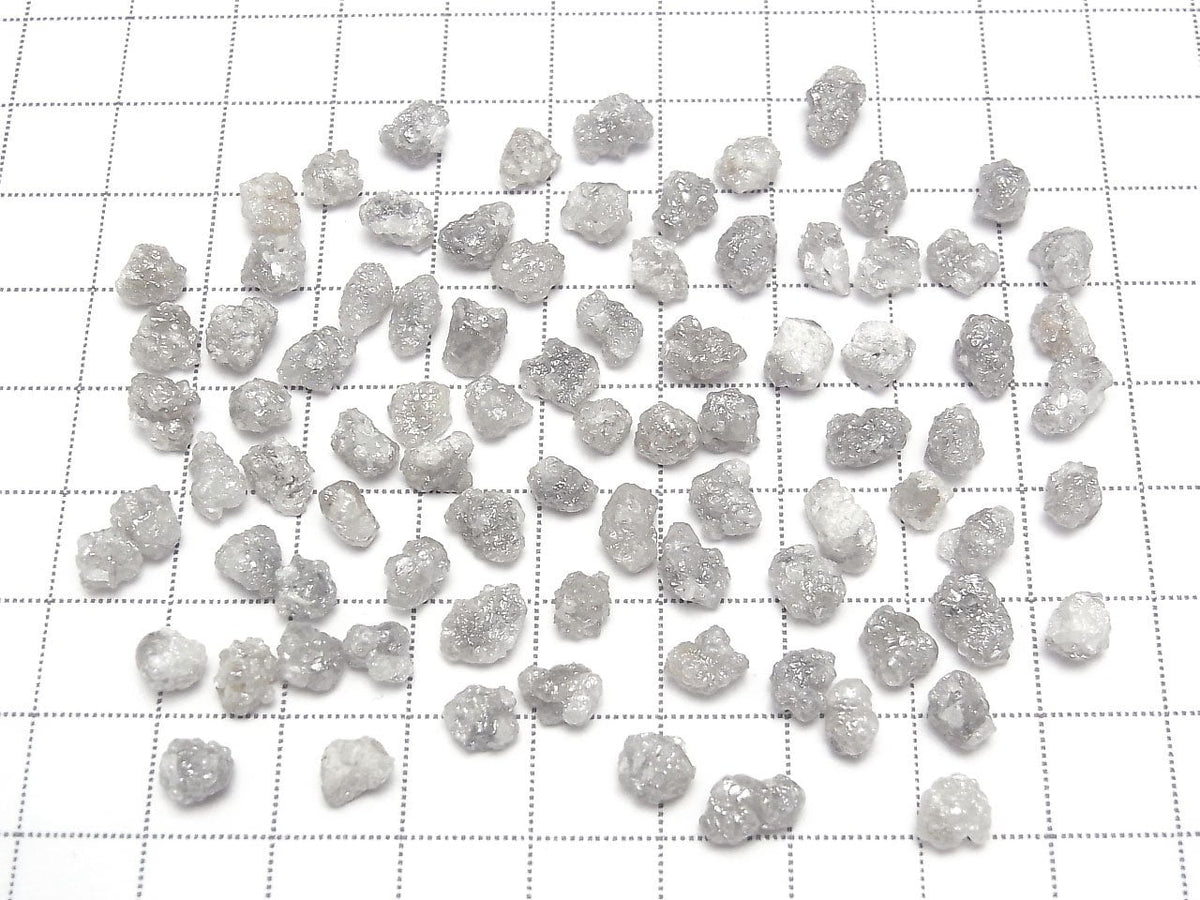 Gray-Off-White Diamond Loose Stone Rough Nugget 3pcs
