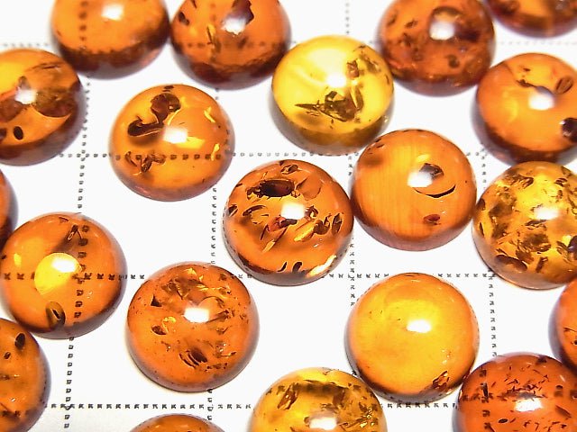 波羅的海裂紋圓形蛋面琥珀 10x10mm 2顆