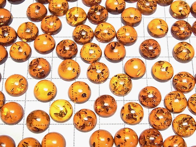 Rissiger baltischer Bernstein runder Cabochon 10x10mm 2Stk