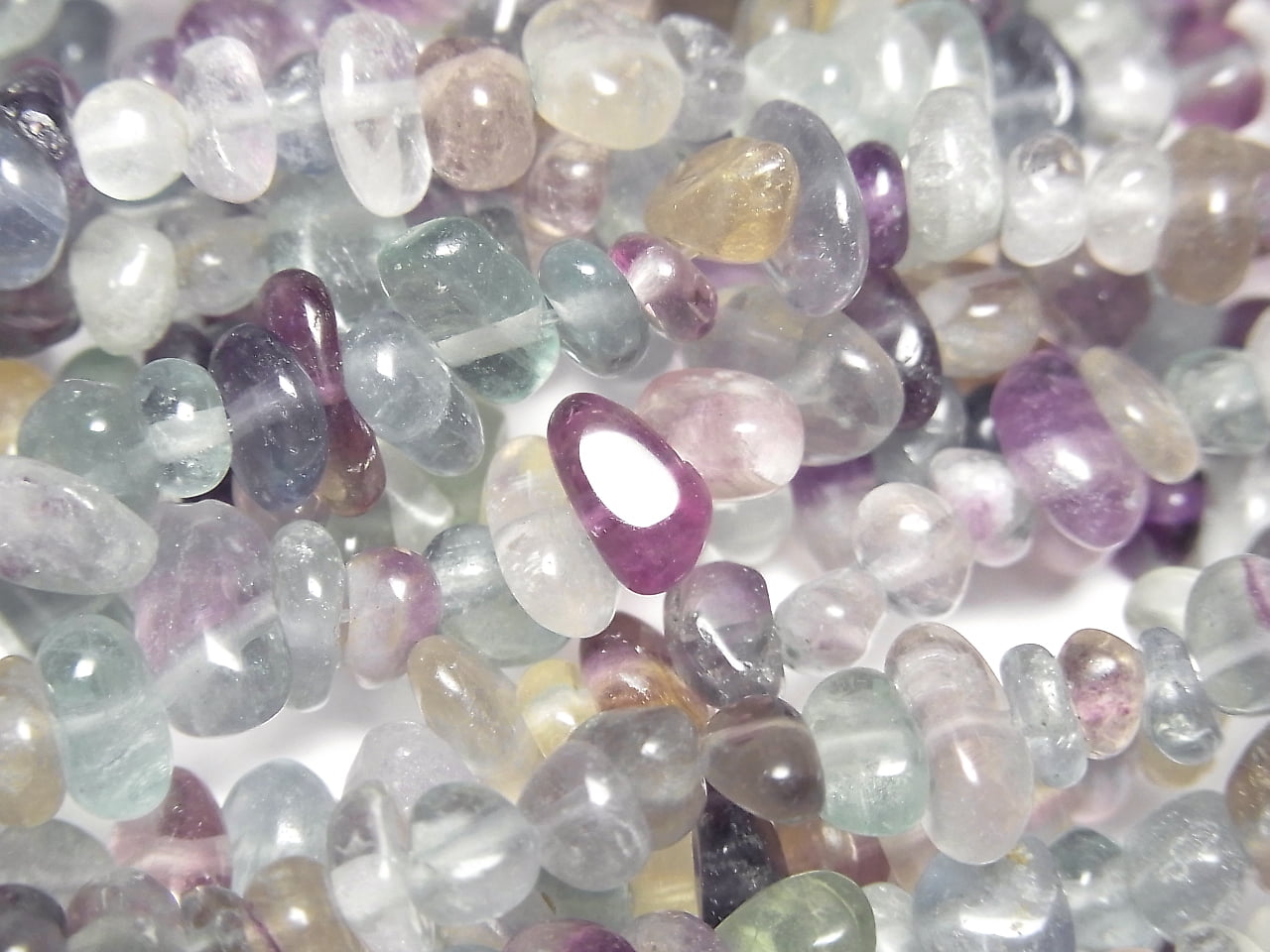 Multicolor Fluorite AAA- Chips (Small Nugget) 1strand beads (aprx.31inch/78cm)