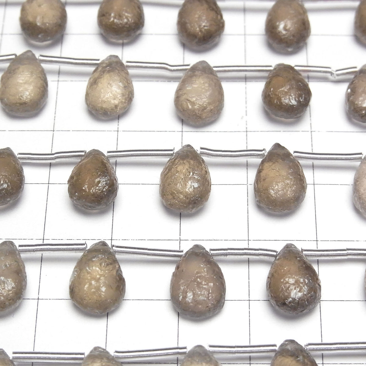 High Quality Smoky Quartz AAA Texture Pear shape 12x8mm 1strand beads (9pcs)