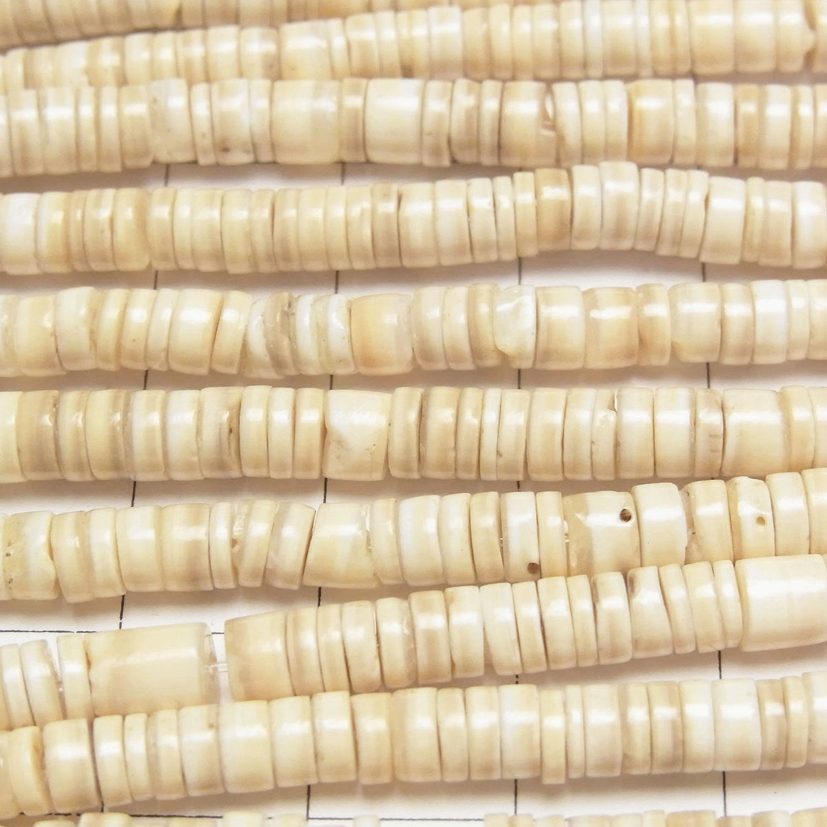 Striped Beige Shell Rondelle (Heishi)5x5x1.5mm half or 1strand beads (aprx.23inch/58cm)