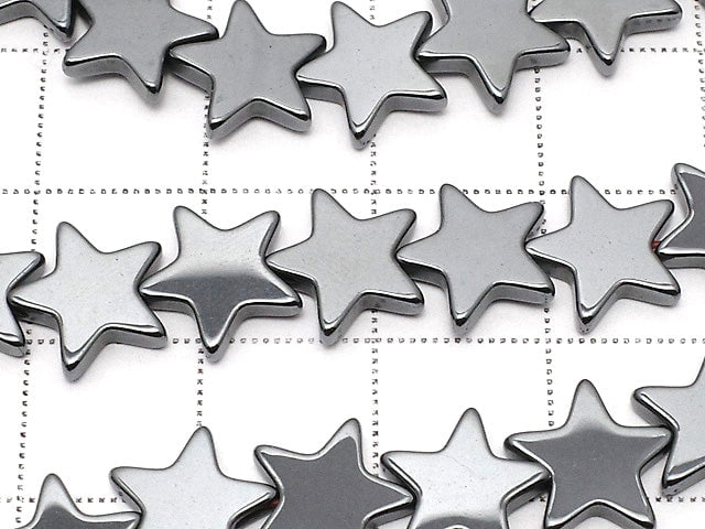 Hematite Star 10x10mm 1strand beads (aprx.15inch / 38cm)